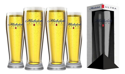 Jogo 4 Copos P Cerveja E Chopp Michelob Ultra 450ml Cor Transparente