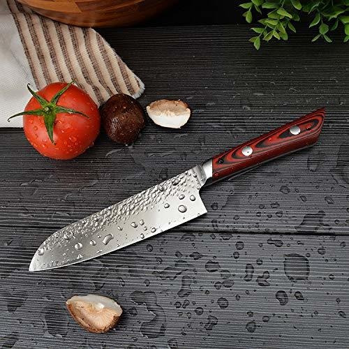 Everrich Cutlery Santoku Cuchillo De 7 Pulgadas Hrc60±2 Dama