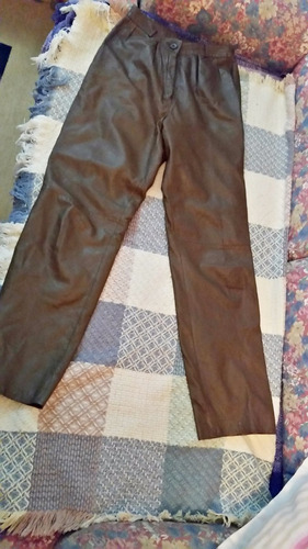 Pantalon De Cuero Legitimo- Años 80 Vintage- Talla S