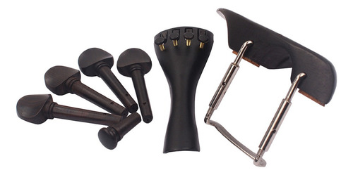 Violín Chin Pegs + Tailpiece + + Cola Clamp Para Cuatro/4