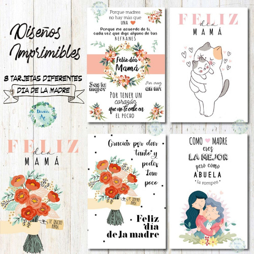 Tarjetas Día De La Madre 2 - Kit Imprimible