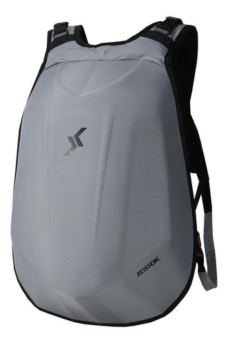 Imagen 1 de 9 de Mochila Para Moto Circuit, Rígida C/ Correa Porta Casco Gris
