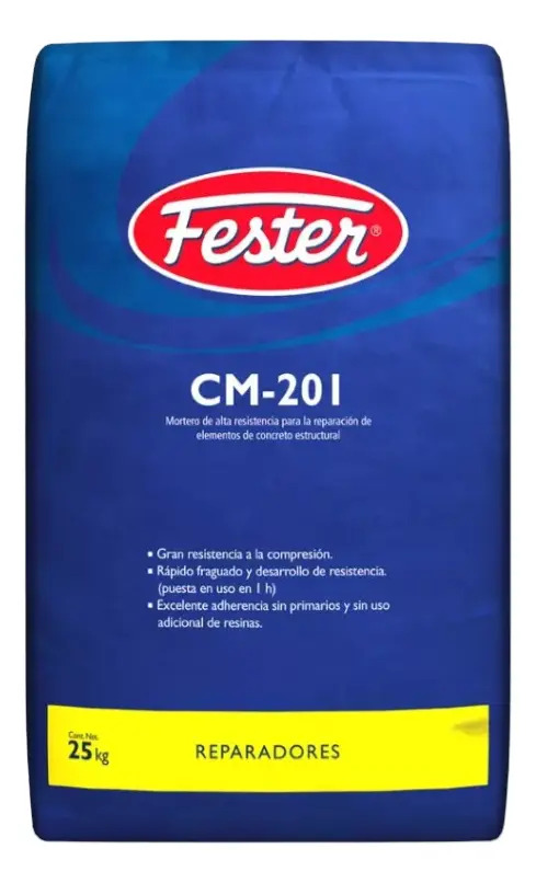 Mortero Reparador Fester CM 201 Estructural 25 kg Alta Resistencia