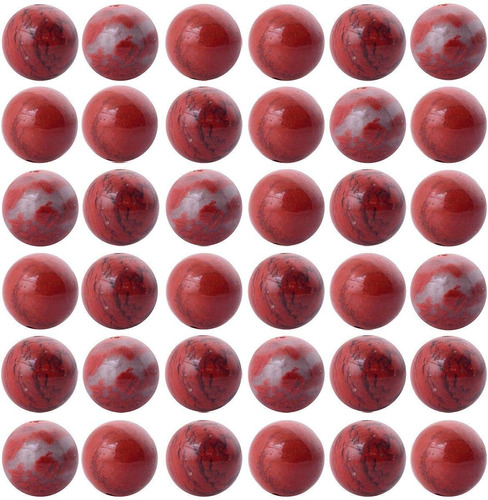 Cuentas De Bisutería 100 Pzs De Jaspe Rojo 6 Mm Cmidy