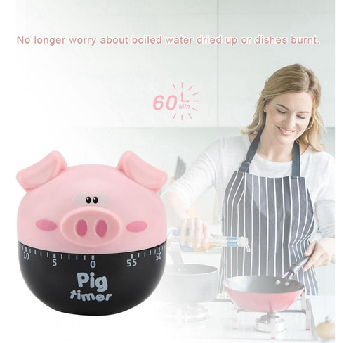 Cute Cartoon Pig Kitchen Mechanical Timer