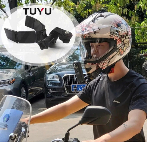 Novo Suporte 3m Para Queixeira De Capacete Para Gopro Sjcam