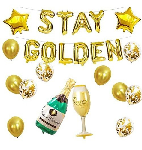 Globos De Fiesta Infantil Stay Golden Balloon Banner, Stay G