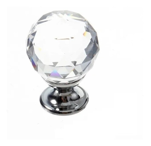 Tirador Esfera Cristal Vidrio Facetado 30mm  X 10 U Herrajes