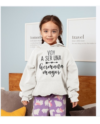 Polerón Niña Voy A Ser Una Hermana Mayor ,brillante Estampada