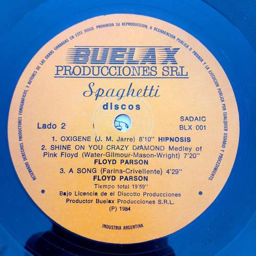 Vinilo Lp Spaghetti Disco - (1984) Buelax Impecable Estándar