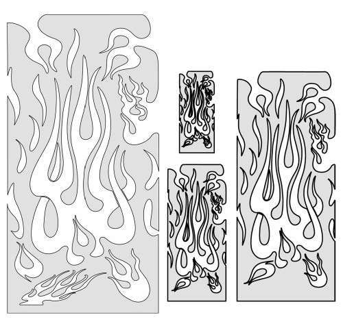  Freehand Airbrush Templates Freehand Flame Master Set