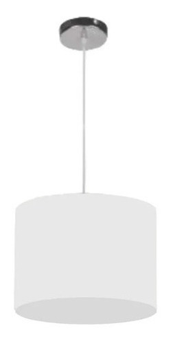 Imagen 1 de 1 de Colgante Con Pantalla Grande Tela Cilíndrica 45cm Diámetro Blanco