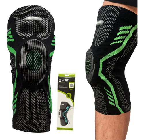 Rodilleras Deportiva De Compresión Y Protección Maxfit/hx930 Color Verde Talla M