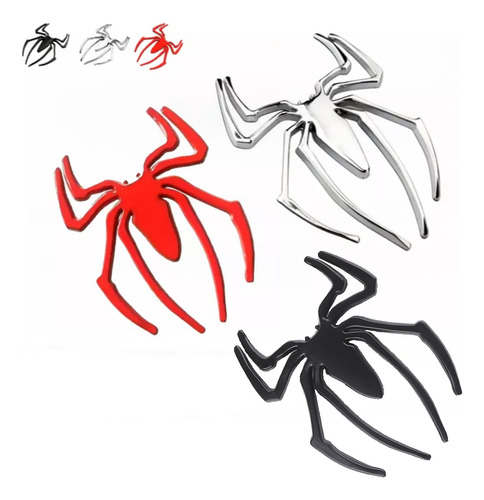 2 Pzs Calcomania Spiderman Araña Auto Moto Sticker De Metal