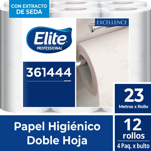 Papel Higiénico Elite Excellence 23 Metros 12 Rollos (x 4)