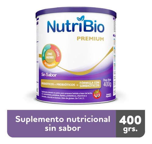 Nutribio Premium Sin Sabor Leche En Polvo 400g