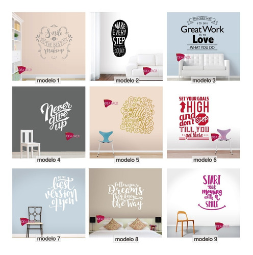 Bellos Vinilos Decorativos Frases En Ingles Varios 50x60cm