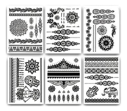 Terra Tatuajes Tatuajes Temporales De Henna Negra Más De 75