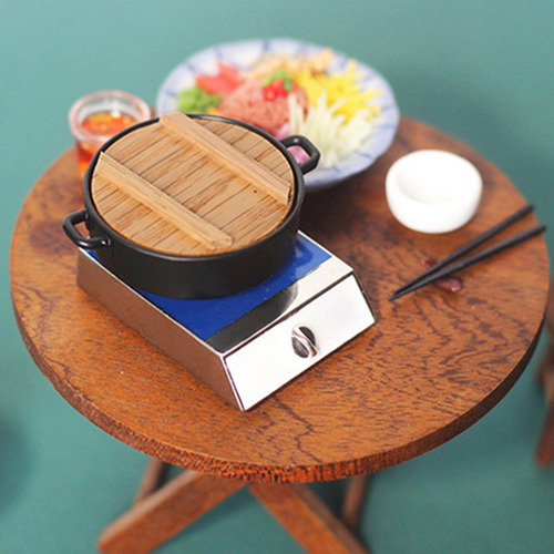 Olla De Cocina En Miniatura A Escala 1/12, Olla Caliente