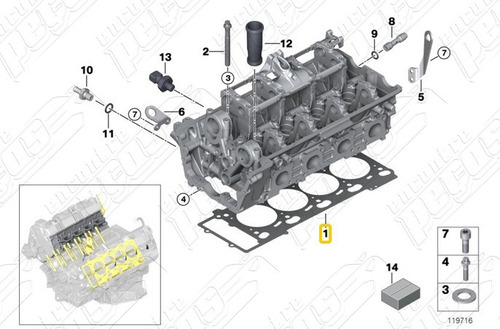 Junta Cabecote Bmw E60 545i 2009 Original