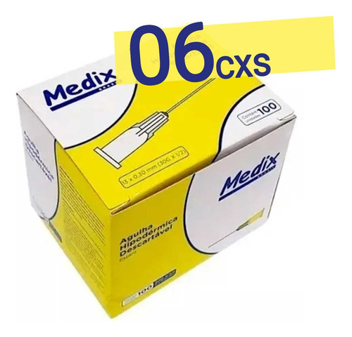 Caixa Agulha Medix Anvisa Milium Carboxi 30g 1/2 100un 6 Un