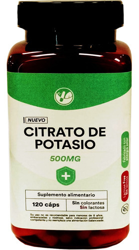 Citrato De Potasio 500 Mg 120 Capsulas Nutra Farm