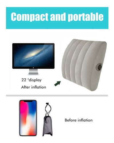 Almohada De Soporte Lumbar Inflable, Cojín De Espalda Portát