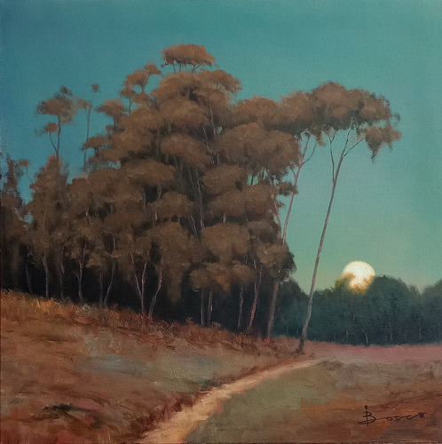 Pintura A Óleo Sobre Tela. Paisagem-50x50cm. Irisney Bosco 