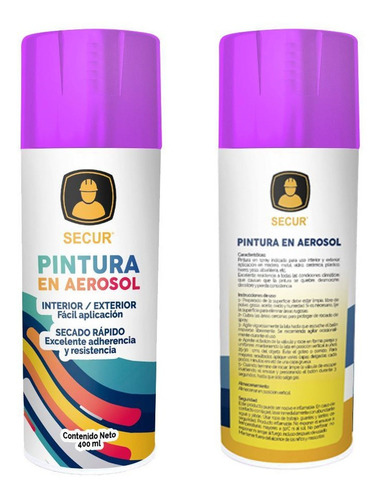 Pintura En Aerosol Violeta 400 Ml Secur - Ynter Industrial