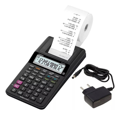 Calculadora Casio Hr-8rc Com Bobina De Impressão 12 Dígitos