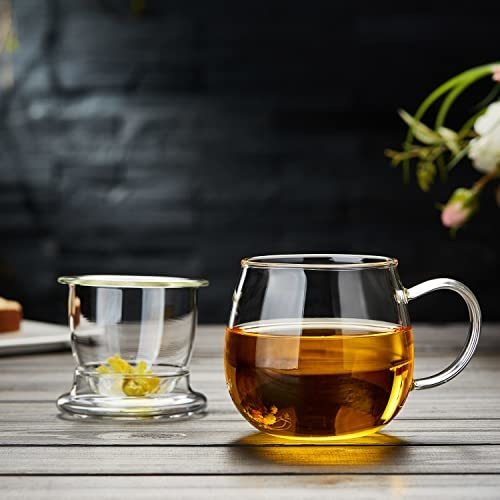 Taza De Té, 500 Ml/17 Oz, Taza De Té De Vidrio Con Infusor Y
