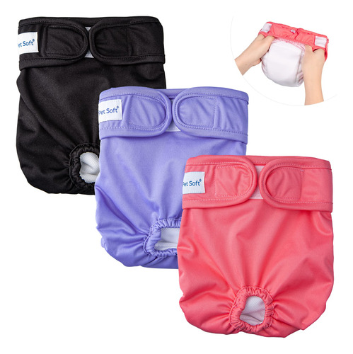 Pet Soft Paales Lavables Para Mujer (paquete De 3)  Paales P