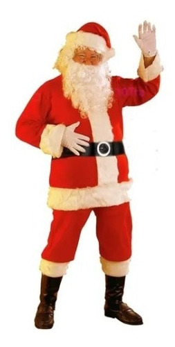 Traje Tafeta Disfraz Papa Noel Santa Chaqueta Pantalón Barb