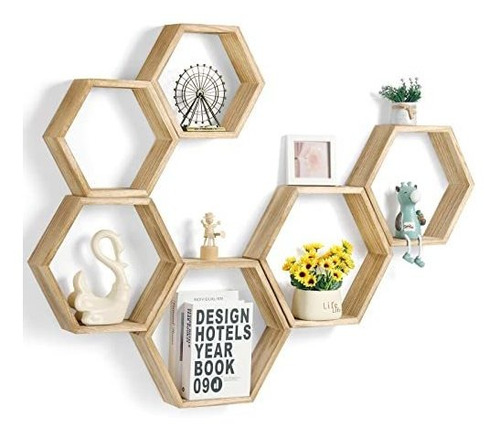 Estantes Hexagonales De Madera Para Decoración Del Hogar