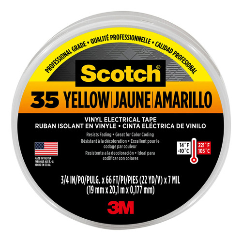 3m Scotch 35 10836-ba-10 Cinta Aislante De Electricidad (3/4