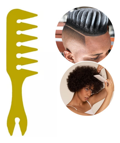 Pente Cabelo Jacaré Quiff Mechas Dimil Short Wicks 19 Cm Cor Dourado