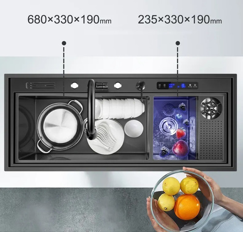 Imagen 5 de 10 de Bacha De Cocina Super Wide Blacksteel Ultrasonica
