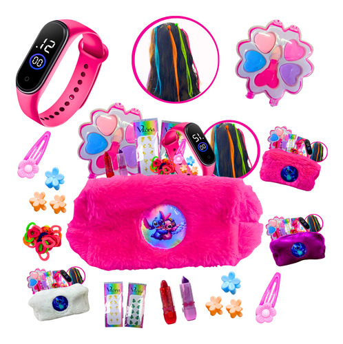 Kit Infantil Criança De Maquiagem Com Nessaire Make Stich