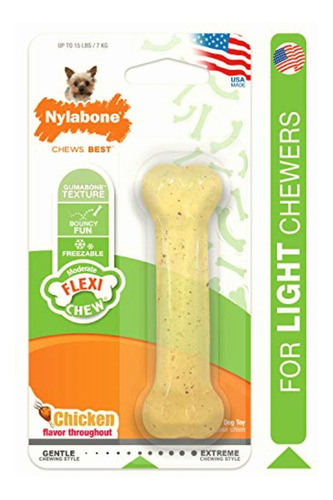 Nylabone Flexichew Petit Chicken Flavored Bone Dog Chew Toy
