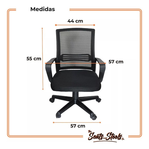 Silla de escritorio Seats And Stools Idora ergonómica negra con tapizado de mesh y tela