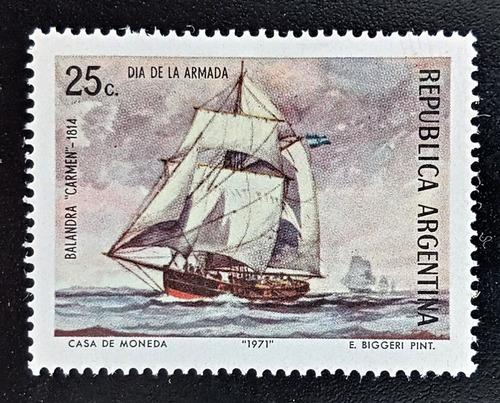 Argentina Barcos, Sello Gj 1564 Carmen 1971 Mint L17121