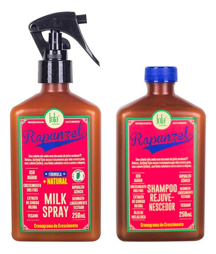 Pack Shampoo + Spray Hidratante Milk Rapunzel Lola Cosmetics
