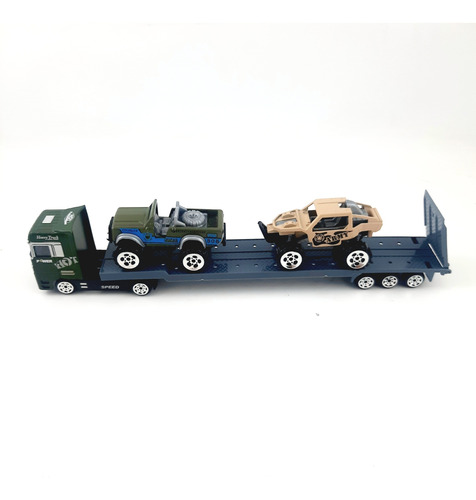Camion Juguete Plancha Con 2 Autos Die Cast Model 