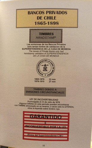 Imagen 5 de 7 de Ed 2023 Catalogo Billetes Bancos Privados D Chile 1865-1898.