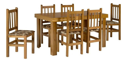 Conjunto De Mesa Com 6 Cadeiras Campo Cerejeira Cor Marrom