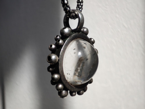 Colgante De Plata 925 Y Esfera De Cuarzo Cristal (Usado)