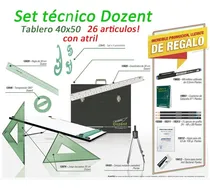 Comprar Tablero Dibujo Dozent 50x60 Con Atril Completo 26 Artículos