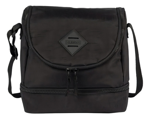Lancheira Grande Especial Lunch Crinkle Transversal Sestini Cor Preto