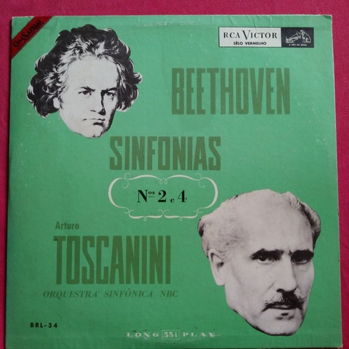 Beethoven Arturo Toscanini Sinfonías Nos 2 E 4 Lp Antiguo