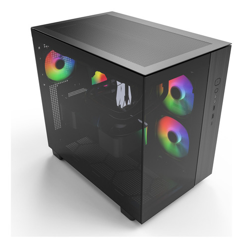 Armário de câmera dupla Montech King 65, 3 ventiladores Argb Type-C, cor preta